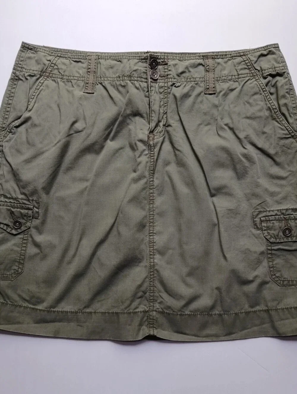 Sonoma Modern Fit Olive Green Skirt Size 16 Utility Cargo Pockets